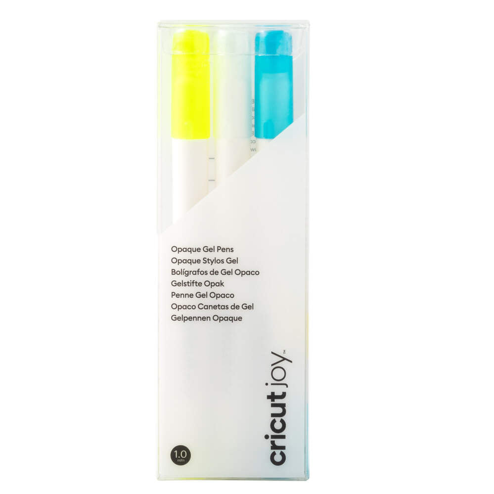 STYLOS À ENCRE GEL OPAQUES CRICUT JOY™ 1,0 MM, JAUNE/BLANC/BLEU (3 UNITÉS)