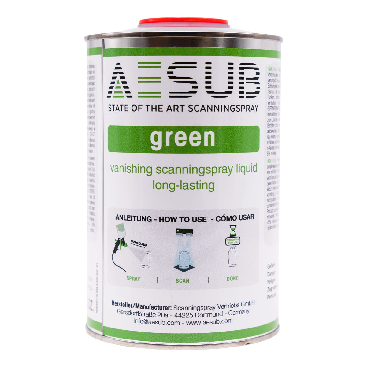 AESUB Green - Spray de numérisation pour pistolet - 1000 ml