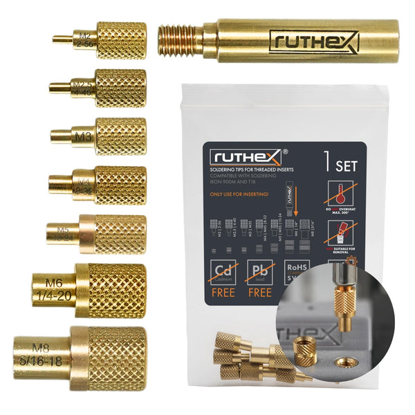 Ruthex - Pannes à souder pour inserts filetés M2 à M8