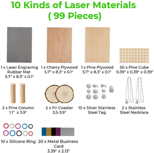 xTool - Pack de matériaux laser (10 matériaux)