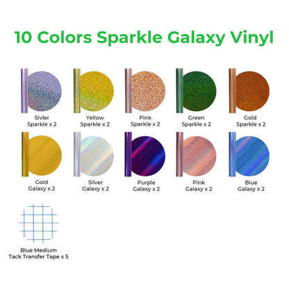 xTool - Vinyle adhésif pailleté Galaxy - lot de 20